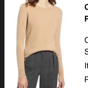 Halogen cashmere crewneck camel color sz Sm